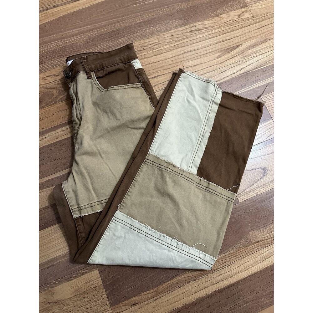 Rue 21 Patchwork Wide Leg Pants, Quilt Squares,‎ Lagenlook, Patchwork, Size 9